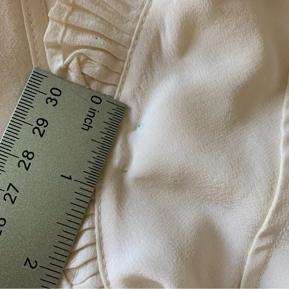 Etcetera Silk Ivory Cream V-Neck Wrap Blouse, 6 - Picture 10 of 14